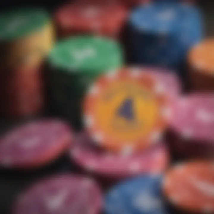 Close-up view of Brybelly poker chips showcasing their vibrant colors and smooth finish