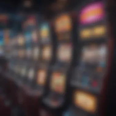 A montage of various casino slot machines with vibrant displays