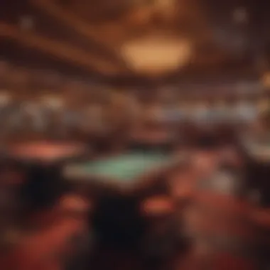 Interior shot of vintage gaming tables at El Cortez Casino