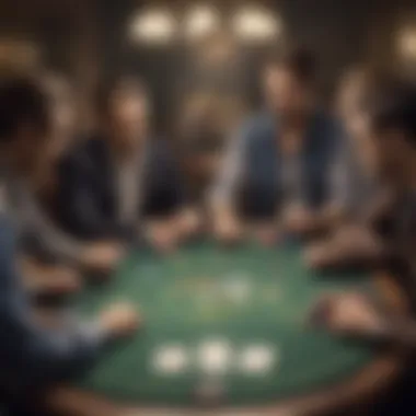 A group of players engaging in poker strategy discussion