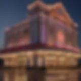 Vibrant exterior of a Louisiana casino at dusk