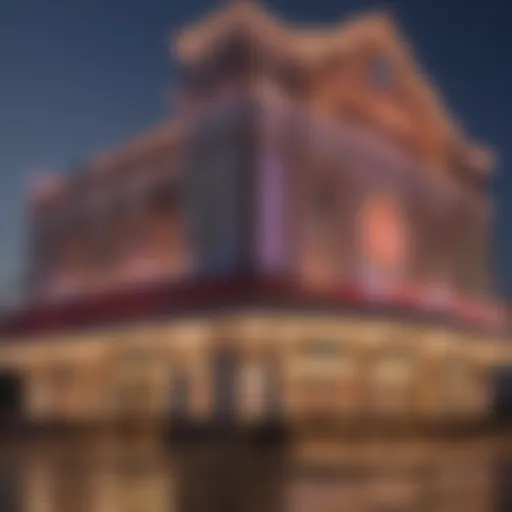 Vibrant exterior of a Louisiana casino at dusk