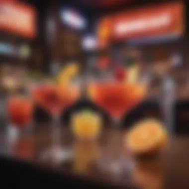 Cocktails served at an upscale nightclub bar