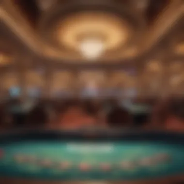 A panoramic view of a renowned casino hosting a Blackjack World Tour event