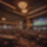 Interior view of the Mandalay Bay sportsbook showcasing seating and screens