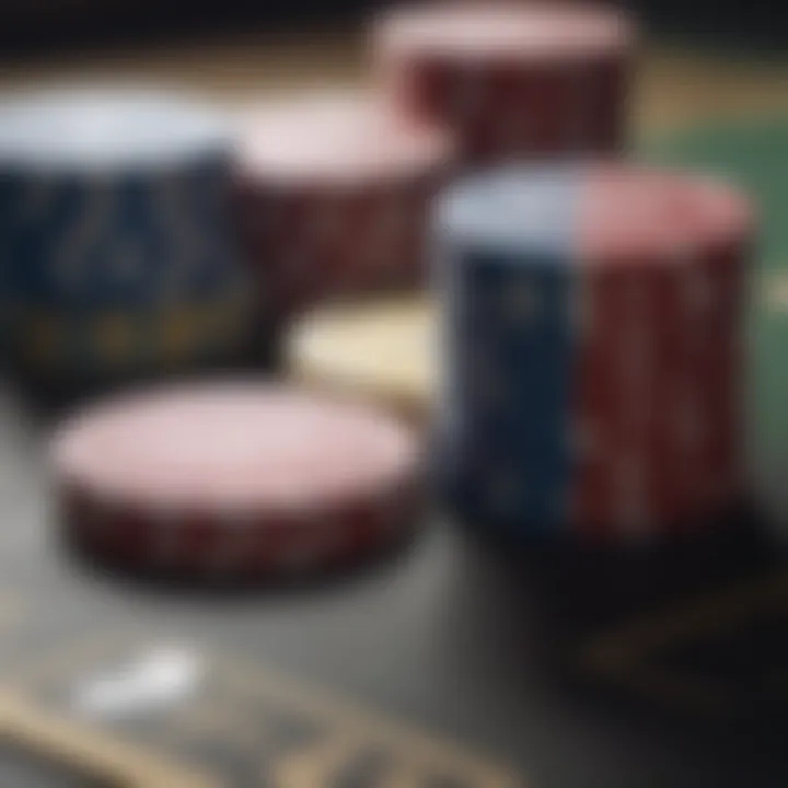 A close-up of poker chips and cards on a table, illustrating the essence of the game.