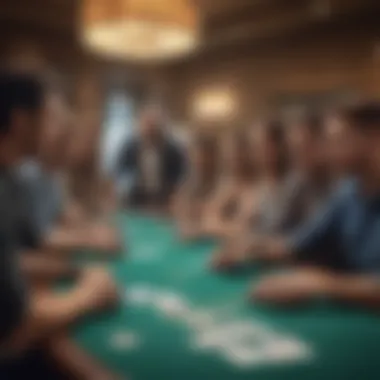 A diverse group of players engaging in a game, showcasing the community aspect of poker.