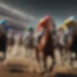 A visually appealing representation of a horse racing event.