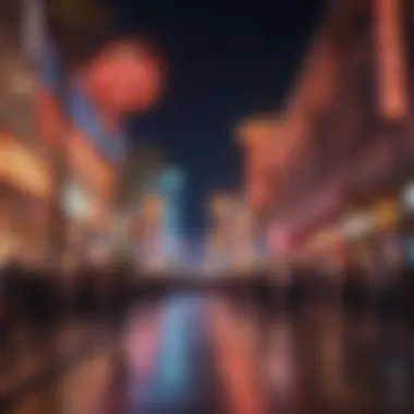 Colorful lights illuminating Fremont Street