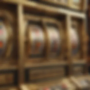 A close-up view of the symbols and features on a modern gold standard slot machine.