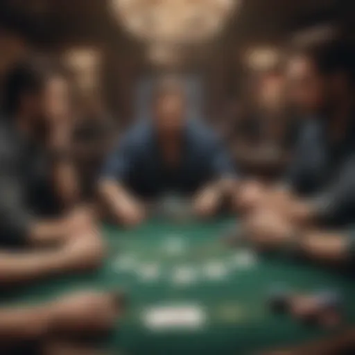 A strategic ante up poker setup with players engaged in the game.