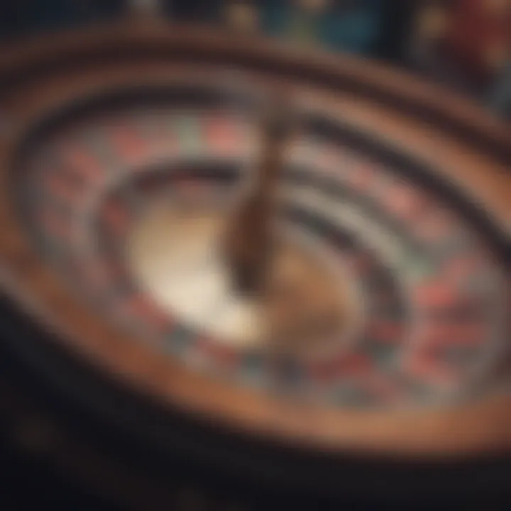 A close-up view of a roulette wheel highlighting winning segments