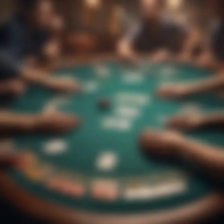 A high-stakes poker table with intense players