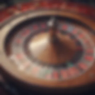 A roulette wheel with vibrant colors and chips