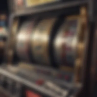 Close-up of a slot machine displaying tournament highlights