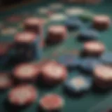 A vibrant representation of WSOP free poker chips scattered on a table