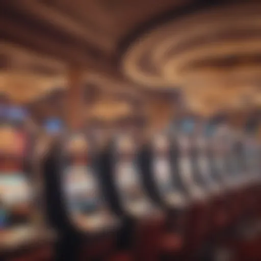 An overview of the vibrant environment of a Vegas casino featuring video slots